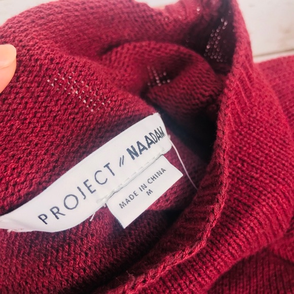 Naadam Red Cordovan MockNeck Sweater - Picture 7 of 8